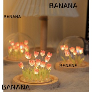 Banana1 โคมไฟตั้งโต๊ะ รูปดอกทิวลิป เรืองแสง สาย USB DIY