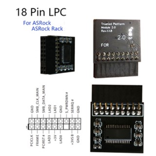 Electron000 TPM 2.0 Encryption Security Module 18Pin LPC Interface สำหรับ Asrock 18pin SPI TPM2.0