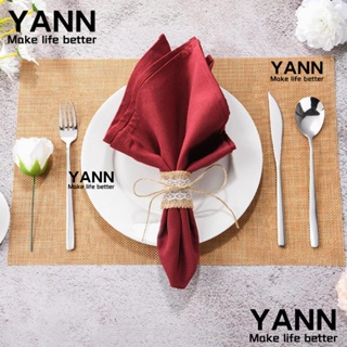 Yann1 แหวนผ้าเช็ดปาก ลูกไม้ สีเหลือง ใช้ง่าย เป็นมิตรกับสิ่งแวดล้อม ใช้ซ้ําได้ สําหรับตกแต่งโต๊ะคริสต์มาส 50 ชิ้น