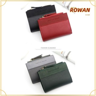 Rowans กระเป๋าสตางค์ ใบสั้น หนัง PU มีซิป 7 สี สําหรับใส่บัตร เงิน