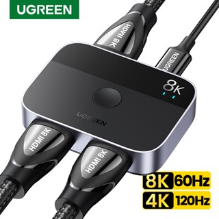 Ugreen สวิตช์แยก HDMI 2.1 เข้า 2 ออก 1 สําหรับ TV Xiaomi Xbox Series HD เข้ากันได้กับโปรเจคเตอร์มอนิเตอร์