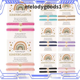 Melodygoods1 สร้อยข้อมือถัก รูปหัวใจ ปรับได้ 3 คู่ สําหรับแม่ และเด็กอนุบาล