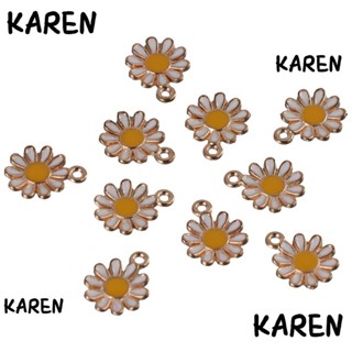 Karen จี้ดอกเบญจมาศ โลหะผสม ชุบทอง ขนาดเล็ก สีขาว สําหรับวันวาเลนไทน์ 100 ชิ้น