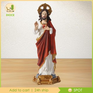 [Ihoce] ฟิกเกอร์เรซิ่น รูปปั้นพระเยซู Saint Jesus ขนาด 12 นิ้ว สําหรับตกแต่งโต๊ะ