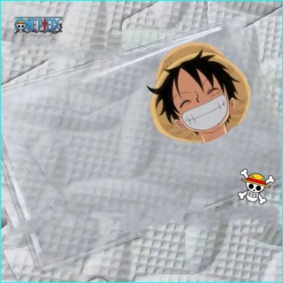 กระเป๋าใส่บัตรประจําตัว แบบใส ป้องกันแม่เหล็ก ลายการ์ตูน One Piece Luffy Ace Chopper