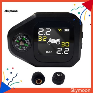 Skym* เครื่องตรวจจับความดันลมยางรถมอเตอร์ไซค์ แบบไร้สาย TPMS ติดตั้งง่าย กันสนิม