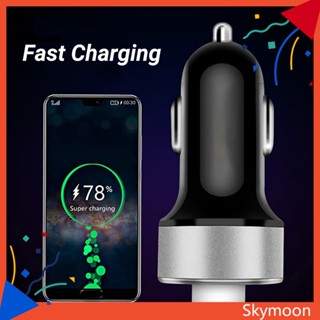 Skym* อะแดปเตอร์ที่ชาร์จในรถยนต์ กว้าง พร้อมสายเคเบิลข้อมูล 3 in 1 USB คู่ สําหรับแท็บเล็ต