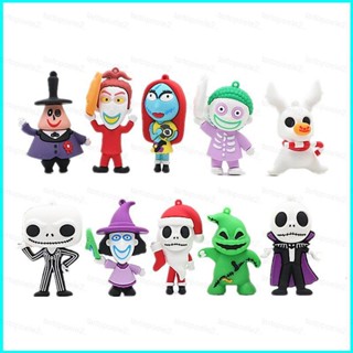 10 ชิ้น The Nightmare Before Christmas Action Figure Jack Sally Dolls DIY พวงกุญแจของเล่นสําหรับเด็ก ของขวัญฮาโลวีน