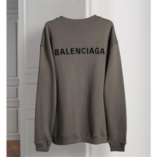 Fashion BALE15454GA เสื้อกันหนาว คอกลม แขนยาว ปักลายตัวอักษร ทรงหลวม สําหรับผู้ชาย และผู้หญิง