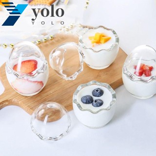 Yolo ถ้วยพุดดิ้ง เยลลี่ ทิรามิสุ ขนาดเล็ก DIY สําหรับห้องครัว จานขนม แก้ว