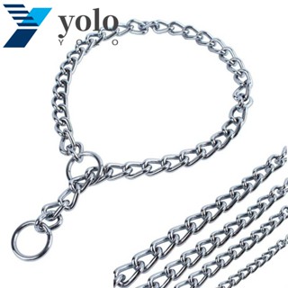 Yolo สายโซ่โลหะ สีเงิน ทนทาน สําหรับสัตว์เลี้ยง สุนัข