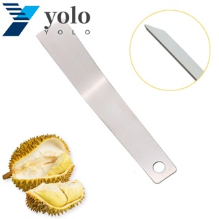 Yolo ทุเรียน เปลือกหอย|ที่เปิดผลไม้ทุเรียน ป้องกันสนิม แบบแมนนวล|เครื่องมือเปิดเปลือกหอย สเตนเลส แบบหนา สีเงิน สําหรับตั้งแคมป์