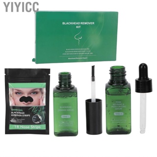 Yiyicc Blackhead  Strip Kit  Gentle Deep Cleansing Pore  Serum 3 in 1 Skin Care Soothing with Nose for Travel Women