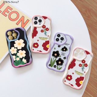 Huawei Nova Mate 40 30 P40 P30 Pro 9 7 5T SE เคสหัวเว่ย สำหรับ Case Wavy Edge Soft Silicone Cartoon flower เคสนิ่ม เคส เคสโทรศัพท์ เคสมือถือ Phone casing