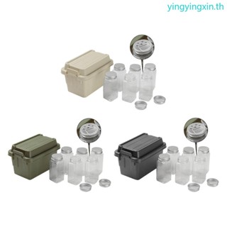 Yin กล่องเก็บเครื่องปรุงรส พร้อมที่วางขวดเครื่องเทศ 6 ขวด