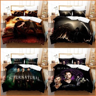 Fb Supernatural SPN 3in1 ชุดเครื่องนอน ผ้าปูที่นอน ผ้าห่ม ผ้านวม ห้องนอน ซักทําความสะอาดได้ ชุดอยู่บ้าน