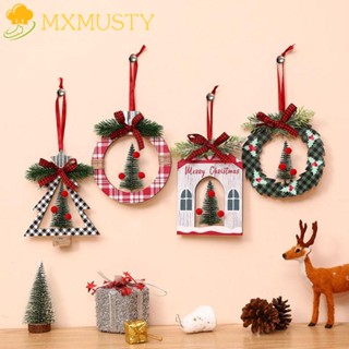 Mxmusty จี้ไม้ ทรงสี่เหลี่ยม สร้างสรรค์ DIY สําหรับตกแต่งคริสต์มาส