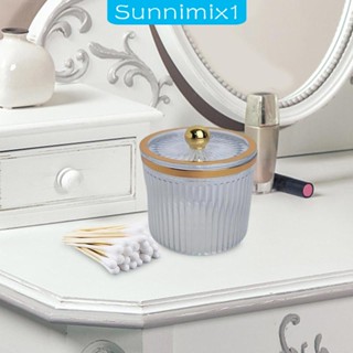 [Sunnimix1] กล่องเก็บสําลีก้อน พร้อมฝาปิดใส สําหรับแต่งหน้า