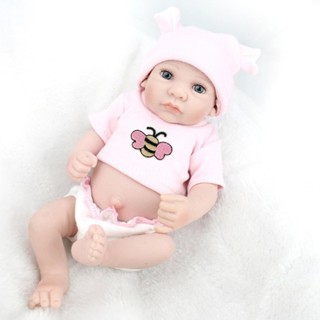 【yunhai】28cm Kids Reborn Baby Doll Washable Soft Vinyl Lifelike Newborn Doll Girl Boy