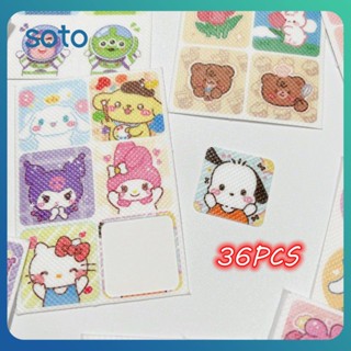 ♫ 36 ชิ้น Sanrio สติ๊กเกอร์กันยุงพืชน้ำมันหอมระเหยสติกเกอร์น่ารักเด็กแพทช์น้ำมันหอมระเหยพืชของขวัญเด็ก