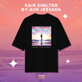 แฟชั่นใหม่ล่าสุด เสื้อยืด T-Shirt Over Size Rain Shelter AUN Jessada-Black