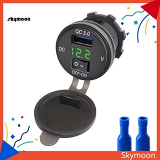 Skym* ซ็อกเก็ตชาร์จ USB กันน้ํา สําหรับ RV Phone Single QC 30 Car Charger Socket Plug Play