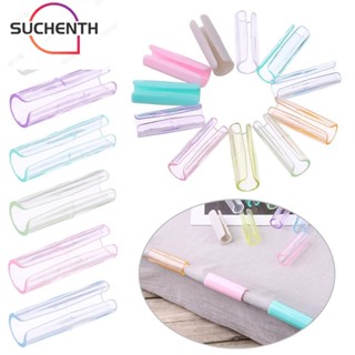 Suchenth 12 ชิ้น หัวเข็มขัด แบบใส ที่นอน ที่นอน คลิปผ้าปูที่นอน