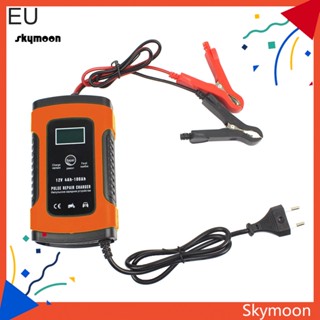 Skym* อุปกรณ์ชาร์จแบตเตอรี่ 12V 6A หน้าจอ LCD สําหรับรถยนต์ รถจักรยานยนต์