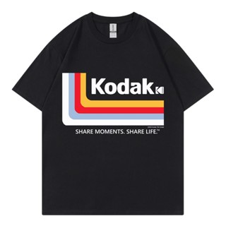 เสื้อยืดแขนสั้น ผ้าฝ้าย พิมพ์ลาย Kodak โอเวอร์ไซซ์ สไตล์ฮิปฮอป ฮาราจูกุ แฟชั่นเกาหลี สําหรับผู้ชาย และผู้หญิง