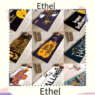 Ethel1 พรมเช็ดเท้าโพลีเอสเตอร์ ลายฟักทอง ผี สร้างสรรค์ กันลื่น สําหรับตกแต่งบ้าน ห้องครัว ห้องน้ํา