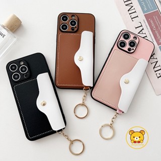 เคสโทรศัพท์มือถือหนังนิ่ม พร้อมช่องใส่บัตร และขาตั้ง แฟชั่นเรียบง่าย สําหรับ Samsung Galaxy A73 5G A72 A53 5G A52 A52S A04 A04E M04 F04 M13 5G A 70 A70S