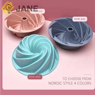 Jane แม่พิมพ์ซิลิโคน รูปเกลียว สีชมพู สีเทา สําหรับทําเค้ก ขนมปัง เบเกอรี่ DIY