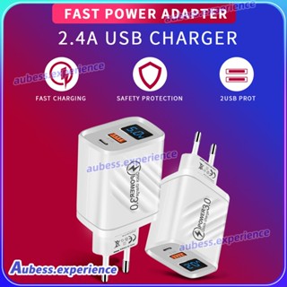 Usb+type-c Digital Display Charger 5v2.4a European Standard American Standard British Standard หัวชาร์จโทรศัพท์มือถือ Pd+usb หัวชาร์จผู้เชี่ยวชาญ