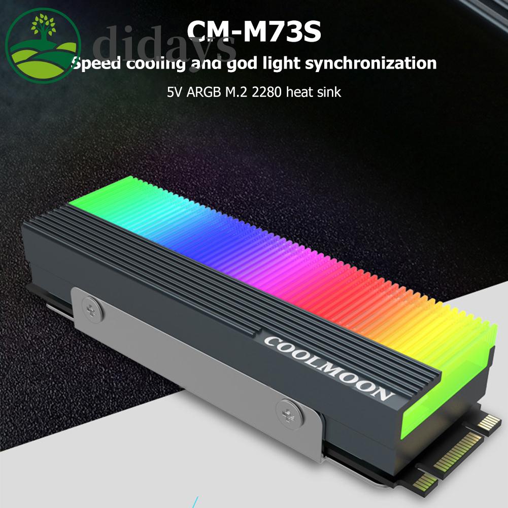 COOLMOON Cm-m2a M.2 ฮีทซิงค์ระบายความร้อน SSD 2280 - ARGB Solid State Disk Radiator