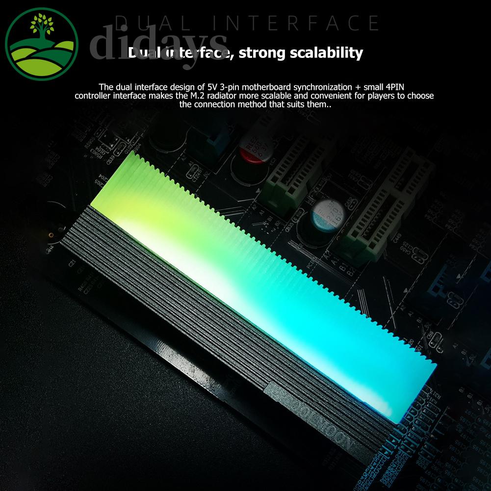 COOLMOON Cm-m2a M.2 ฮีทซิงค์ระบายความร้อน SSD 2280 - ARGB Solid State Disk Radiator