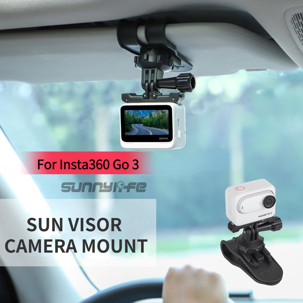 ที่บังแดดรถยนต์ เมาท์ยึดกล้องแอคชั่น โทรศัพท์มือถือ Vlog Mount 360°【จัดส่งด่วน】เคสโทรศัพท์มือถือ หมุนได้ สําหรับ Insta360 GO 3 360 X3 GoPro 11 DJI OSMO Action 3