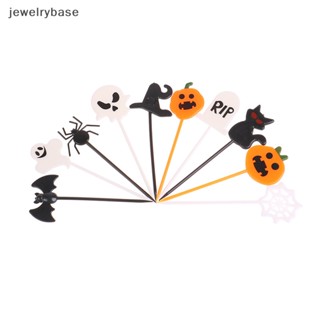 [jewelrybase] ไม้จิ้มฟันพลาสติก สําหรับตกแต่งคัพเค้กฮาโลวีน 10 ชิ้น/ชุด