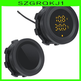 [szgrqkj1] เครื่องวัดอุณหภูมิแรงดันไฟฟ้า 12V 24V ทรงกลม สีสันสดใส