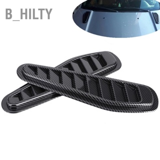 B_HILTY 2 pcs คาร์บอนไฟเบอร์สไตล์รถ Air Flow ตกแต่ง Scoop Bonnet Vent Hood Cover Universal