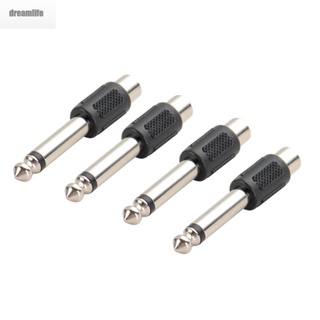 【DREAMLIFE】Audio Adapter 1/4in Male Mono Plug Accessory Connector RCA Female Jack