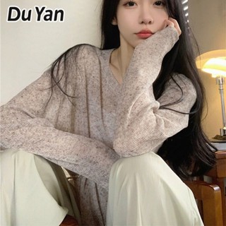 Du Yan เสื้อยืดคอกลม แขนยาว กันแดด ทรงหลวม แบบสวมหัว แบบบาง สําหรับผู้หญิง