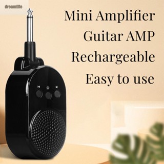 【DREAMLIFE】Mini Guitar AMP Black Guitar AMP Lithium Ion Battery Mini Amplifier 4hours