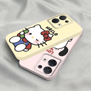 เคสโทรศัพท์มือถือ PC แข็ง ปิดด้านหลัง ลาย Hello Kitty แวววาว สําหรับ Oppo Reno 8 Pro 7 6 5 Find X5 X3 F9 A78 A5 A31 A8 A15 A35 Realme 2 Pro