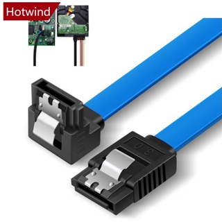 Hotwind สายเคเบิลข้อมูล SATA มุมขวา 90 องศา SATA III 6.0 Gbps สีดํา พร้อมตัวล็อก SATA สําหรับ HDD SSD CD DVD Drives Q5T2