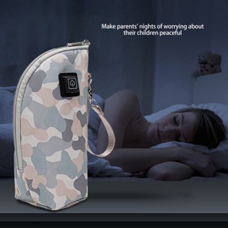 Home&amp;Gardening กระเป๋าอุ่นขวดนมสำหรับเดินทางแบบพกพาอุณหภูมิคงที่ USB Baby Milk Heat Keeper Warming Bag