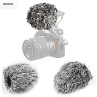 【DREAMLIFE】Outdoor Microphone Furry Windscreen Muff For 22mm Dia Microphone Grey/White