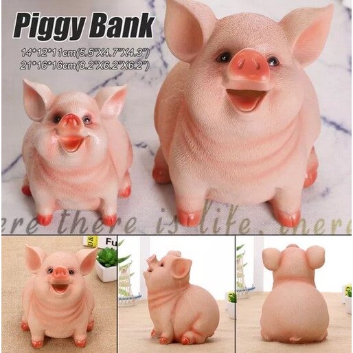 พร้อมส่ง กระปุกออมสินเรซิ่น รูปหมู ขนาดใหญ่ ประหยัดเงิน