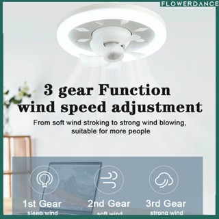 2 In 1 Led Mini Ceiling Fan With Smart Remote Control Ceiling Fan Lamp Home Decor 360° Rotation Ceiling Fan E27 Screw Cooling Electric Fan Lamp flower