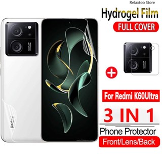 3in1 Hydrogel Film For Xiaomi Redmi K60 Ultra Pro K60Ultra K60Pro RedmiK60 5G Front &amp; Back Camera Lens Soft Screen Protector Hydrogel Film Not Tempered Glass