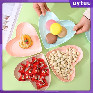 Uytuu A Girl&amp;#39;s Heart จานรูปหัวใจ Premium Pink Cake Snack Love Plate Fruit Snack Dessert Storage Tray Home Decoration Gift